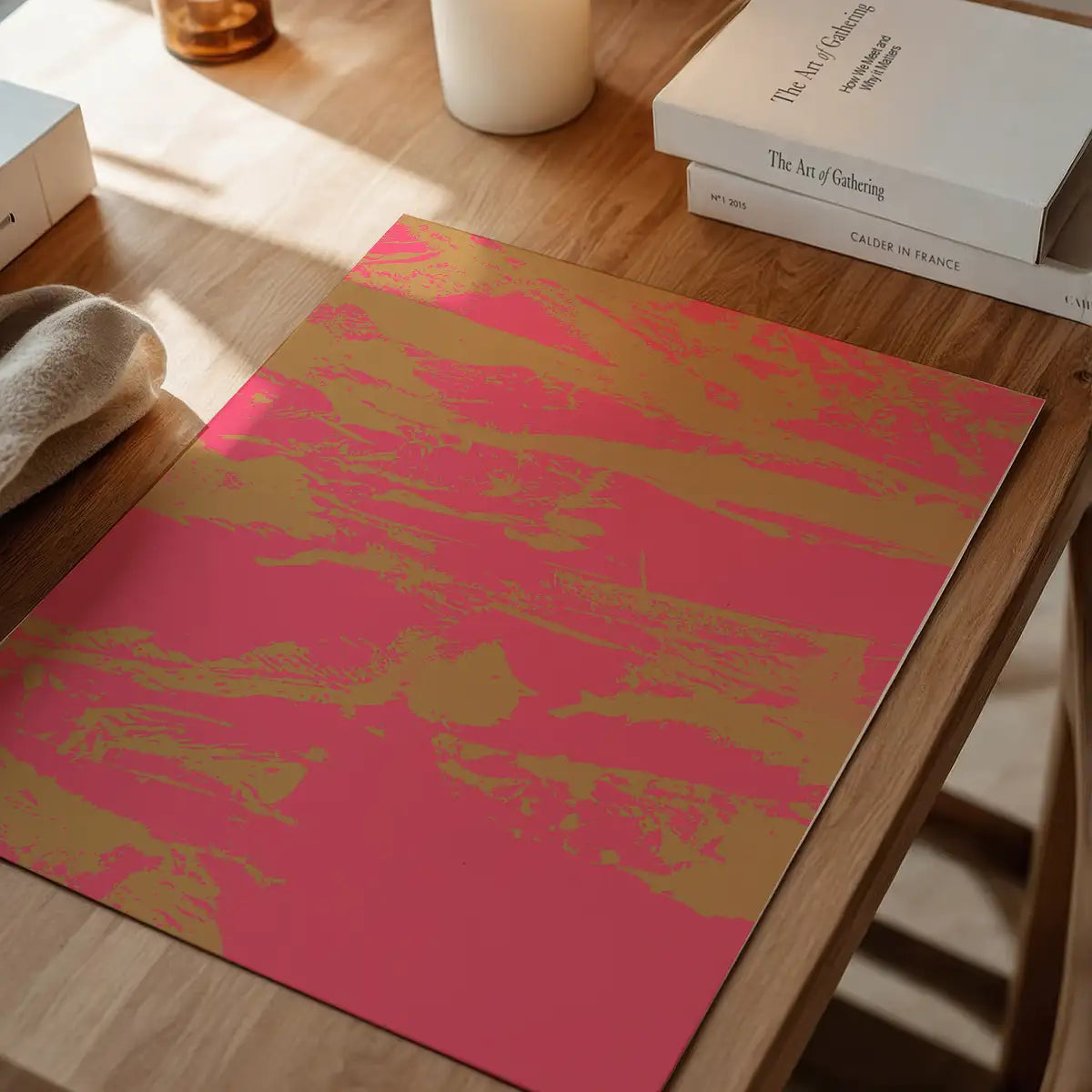 Inky Pink and Gold Graffiti Print