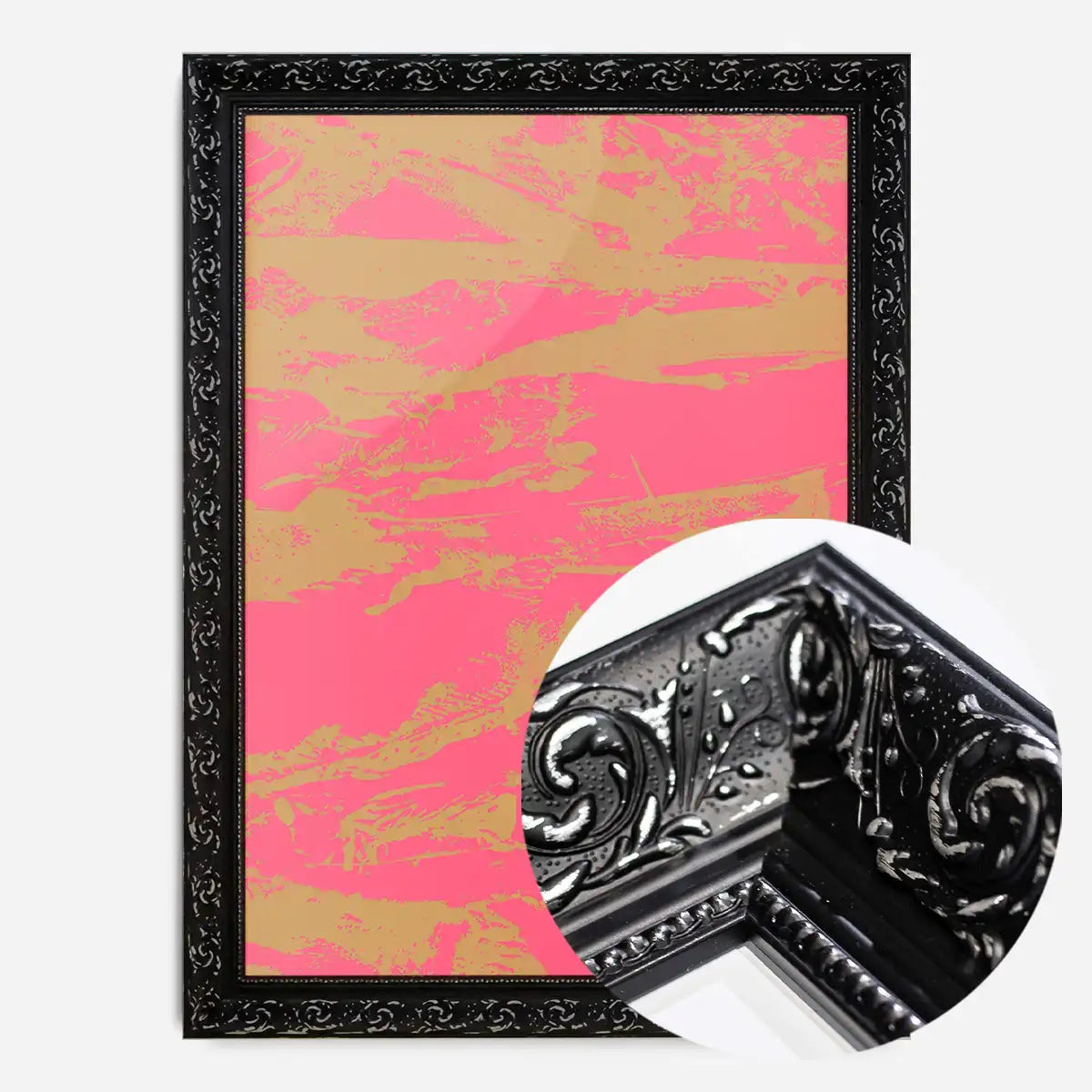 Inky Pink and Gold Graffiti Print