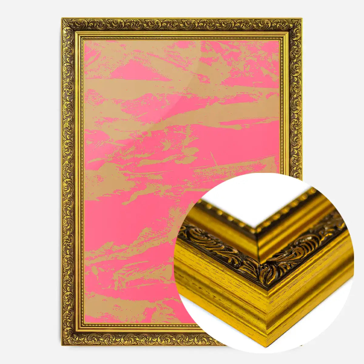Inky Pink and Gold Graffiti Print