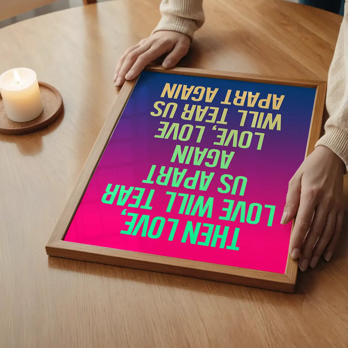 Love Will Tear Us Apart Lyrics Gradient Blend Print