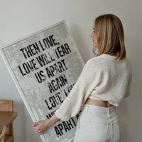 Love Will Tear Us Apart Lyrics White Grunge Print