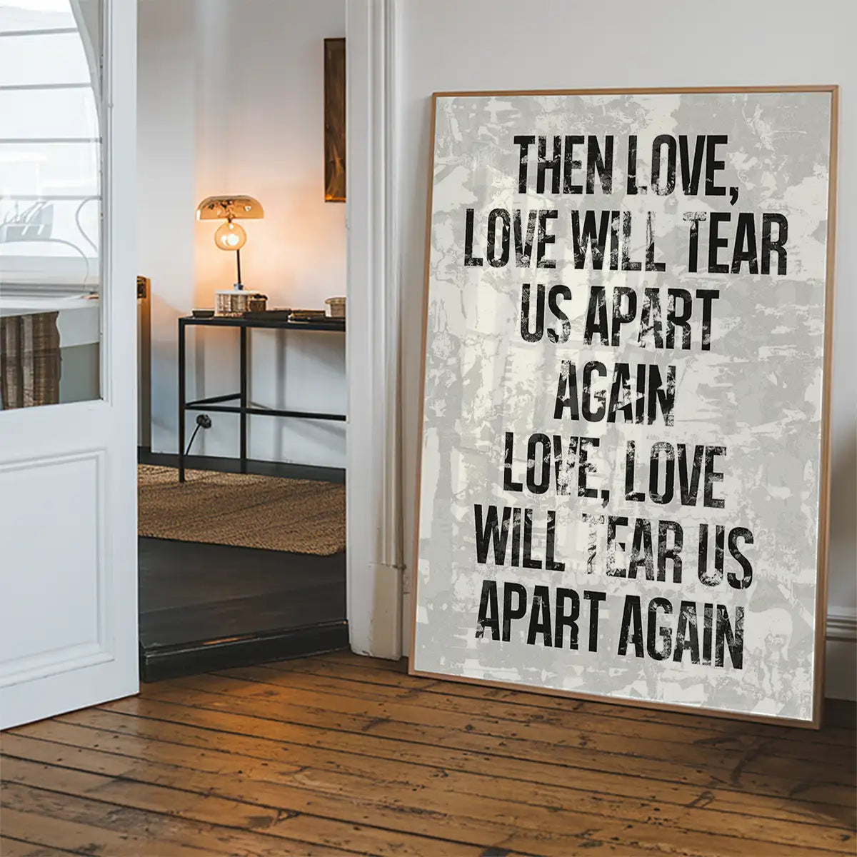 Love Will Tear Us Apart Lyrics White Grunge Print