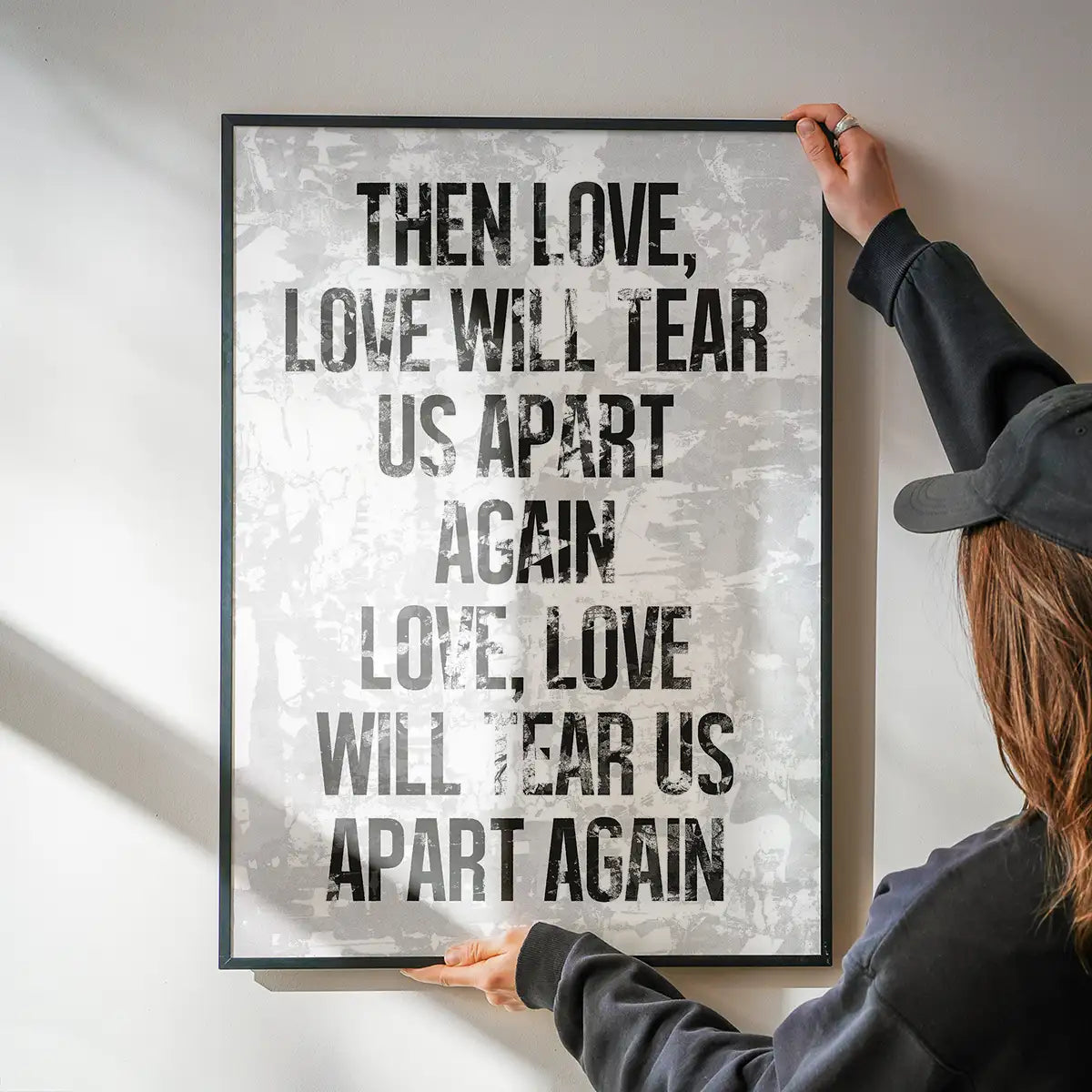 Love Will Tear Us Apart Lyrics White Grunge Print