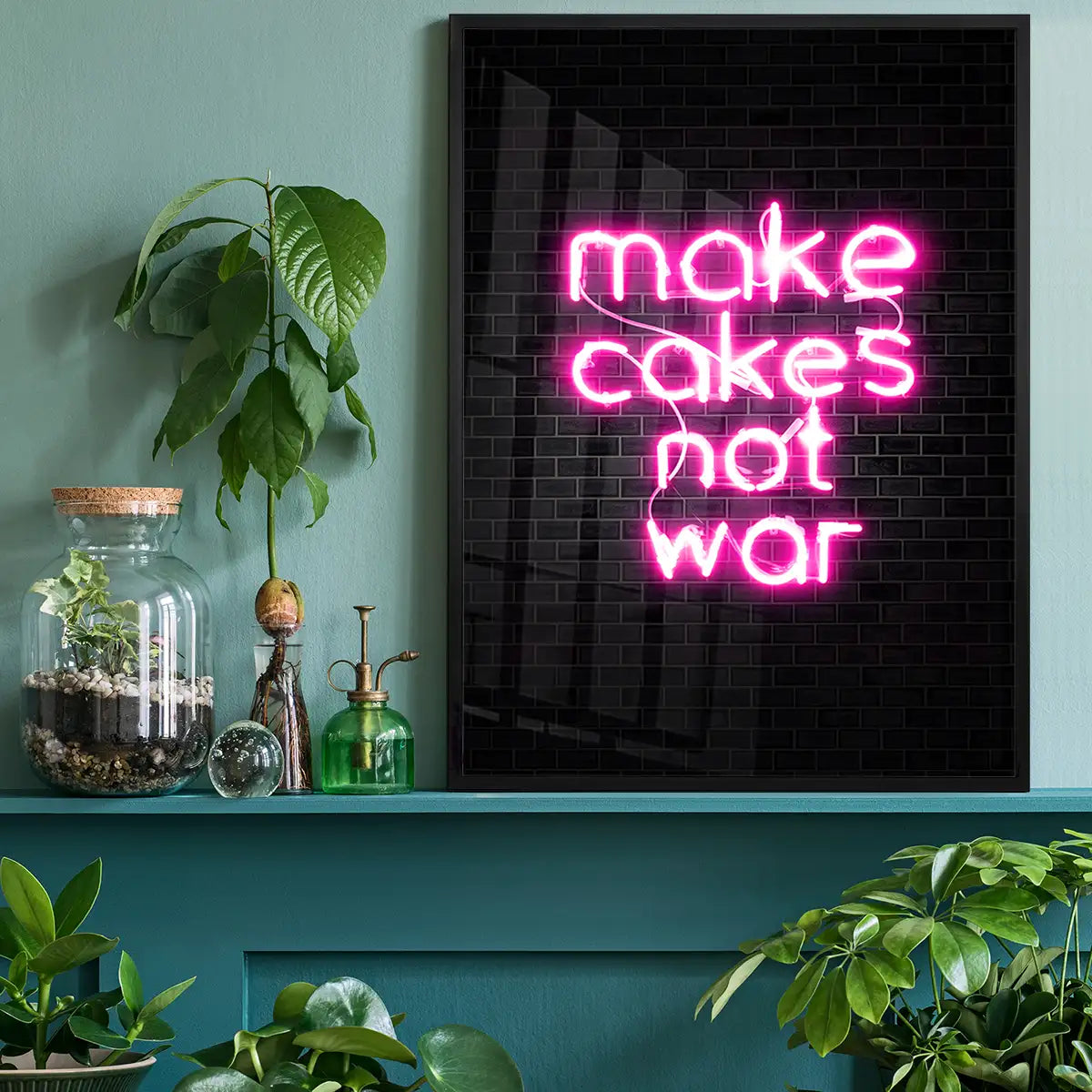 Make Cakes Pink Neon Print