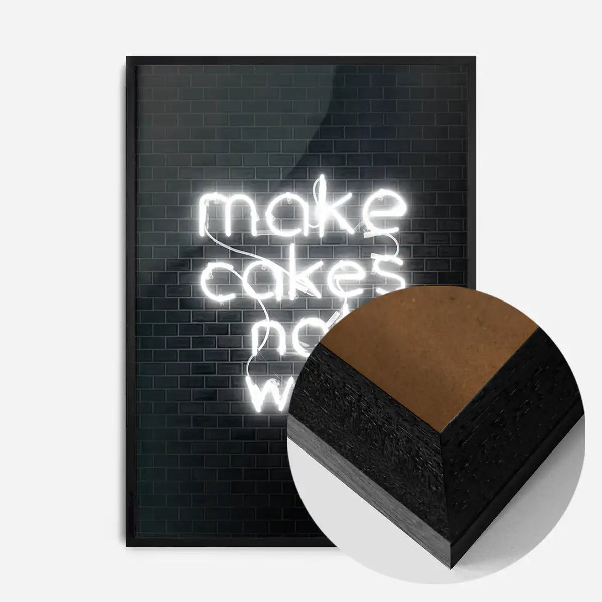 Make Cakes White Neon Print