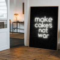 Make Cakes White Neon Print