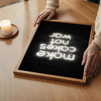 Make Cakes White Neon Print
