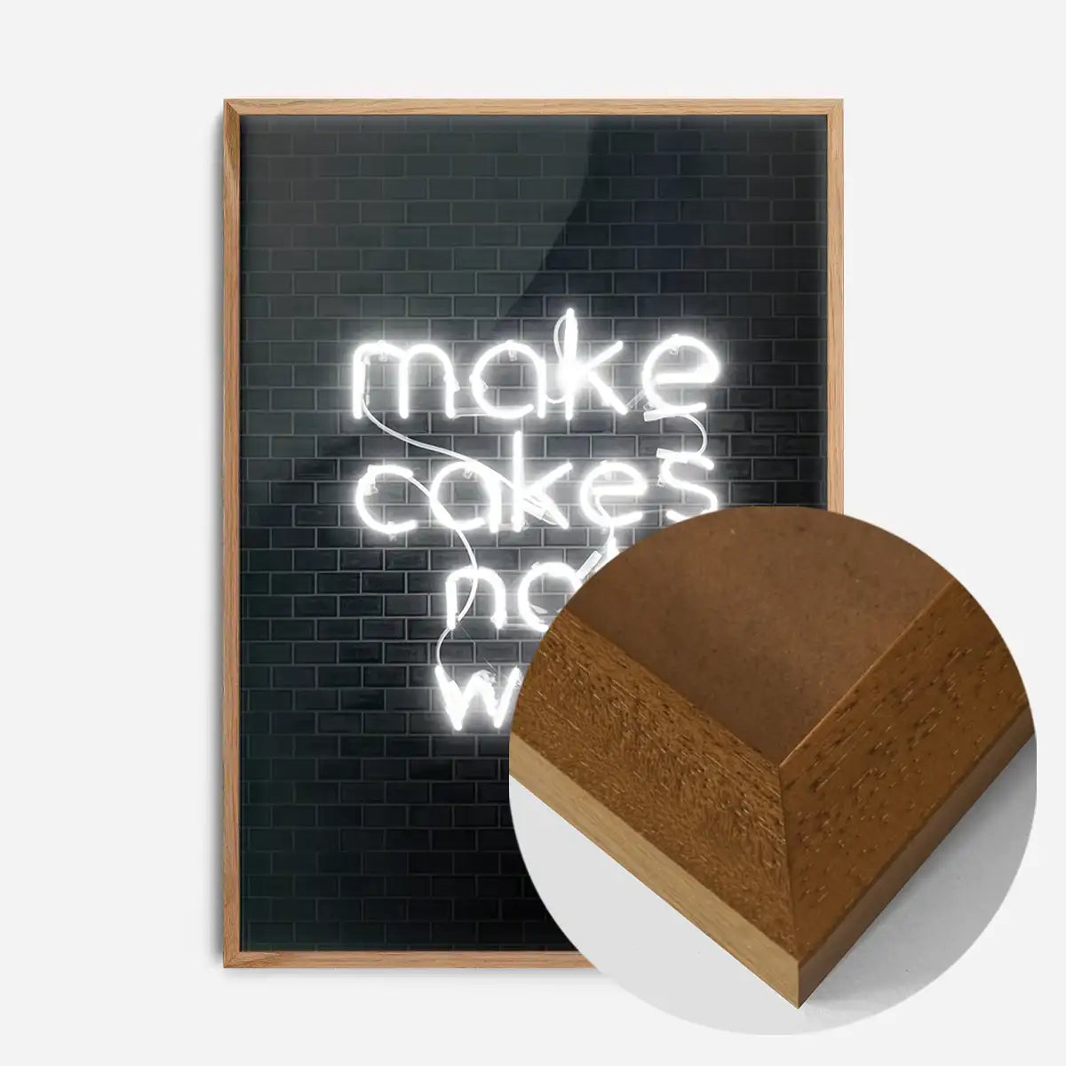 Make Cakes White Neon Print