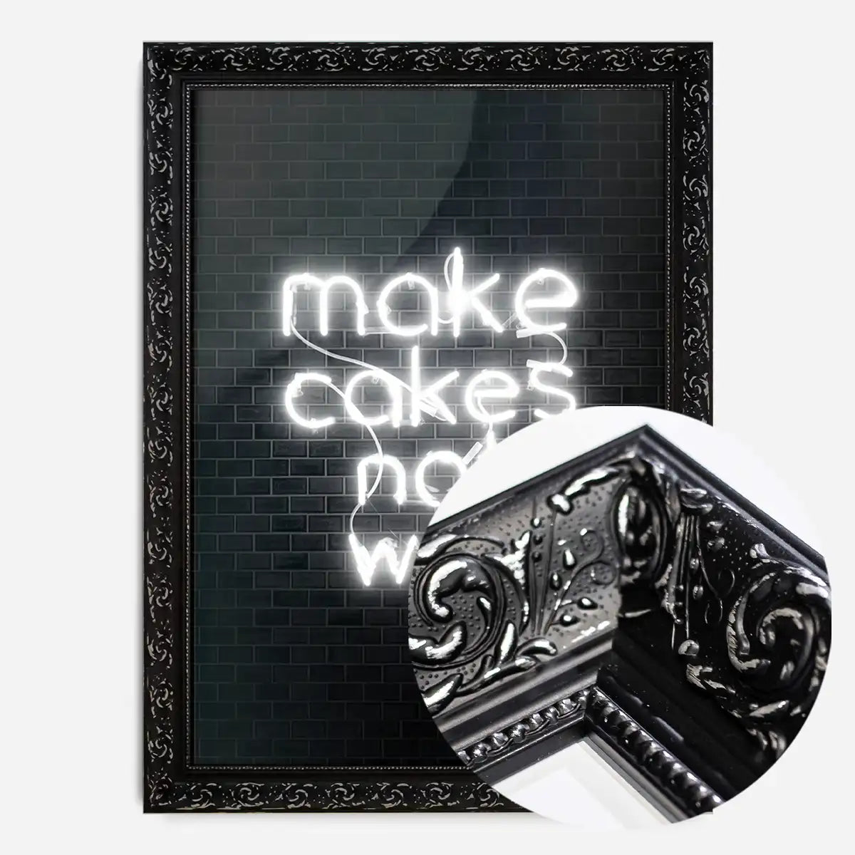 Make Cakes White Neon Print