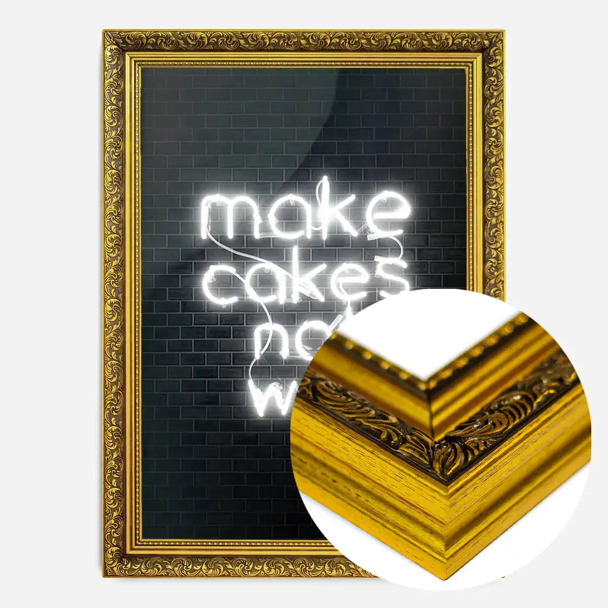 Make Cakes White Neon Print