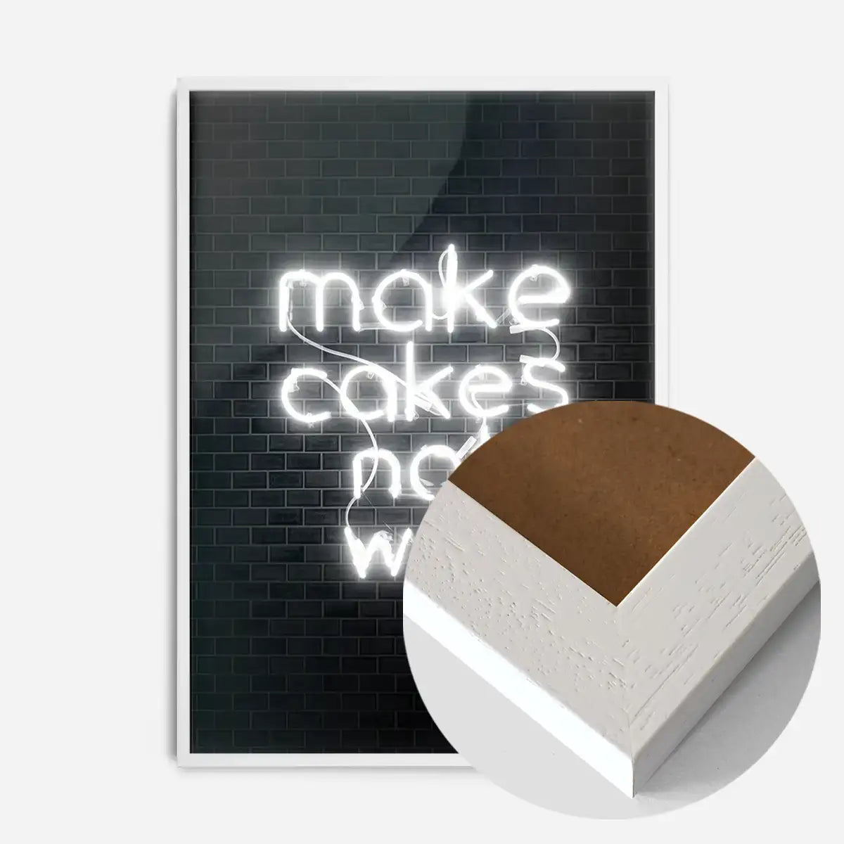 Make Cakes White Neon Print