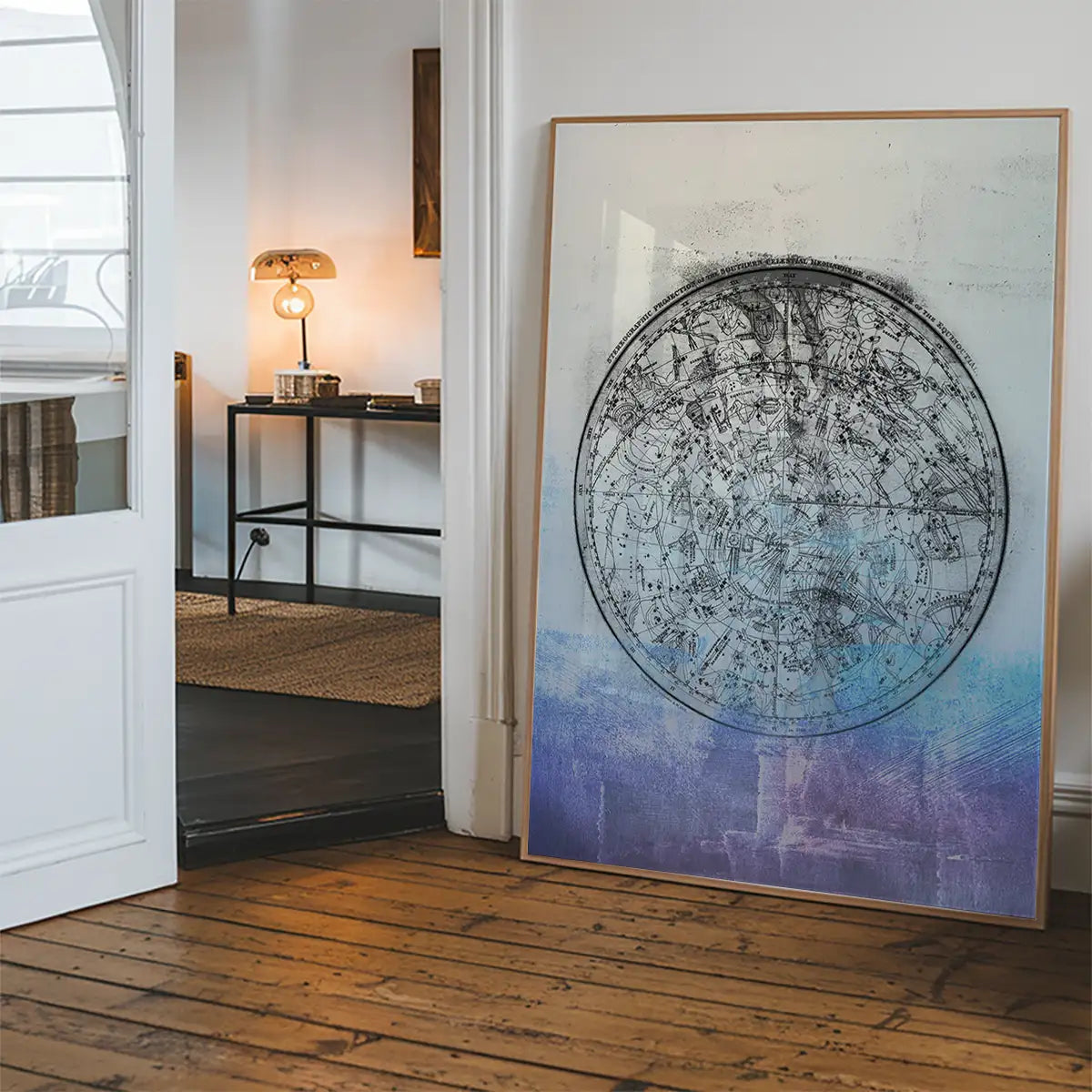 Nautical Map Blue Blend Print