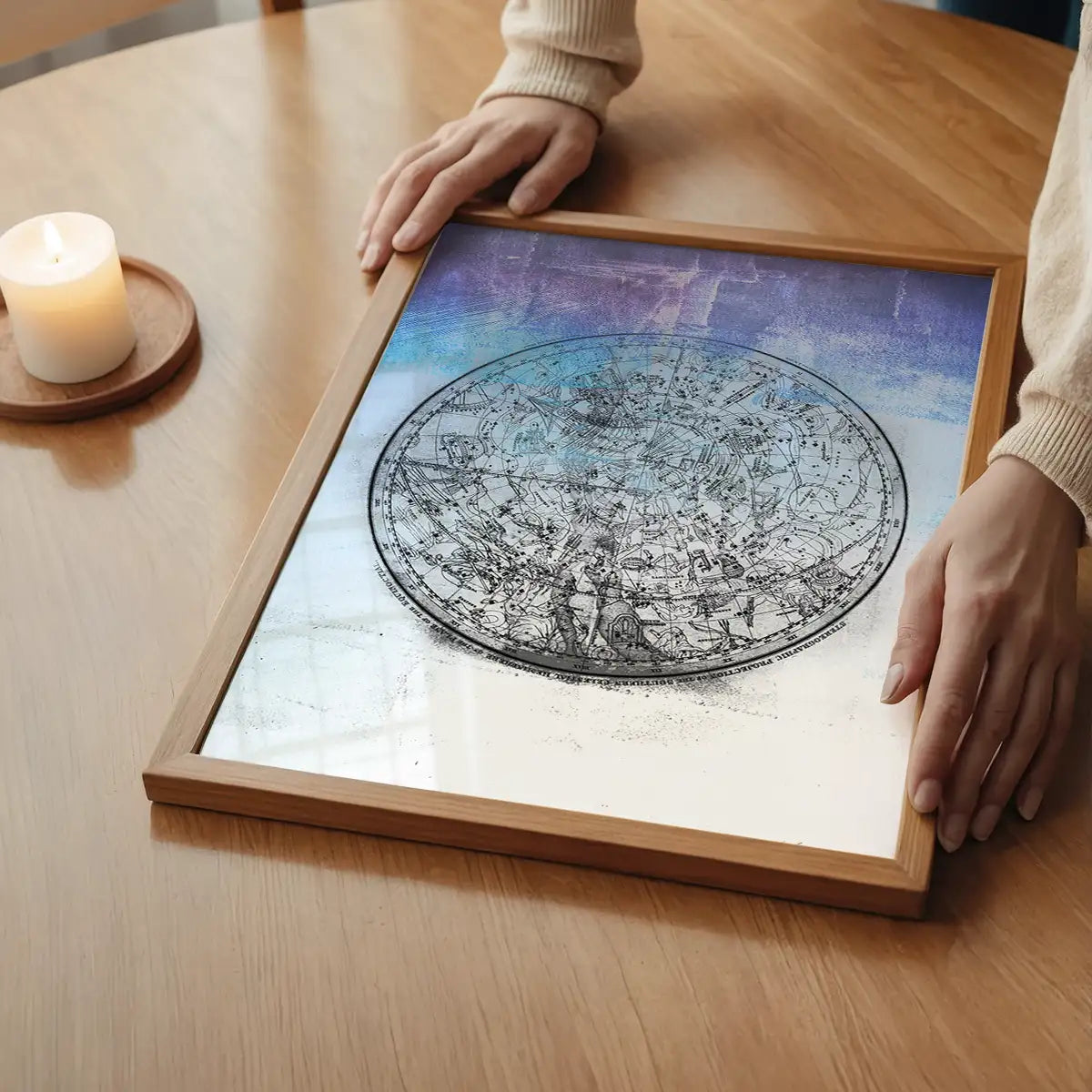 Nautical Map Blue Blend Print