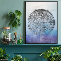 Nautical Map Blue Blend Print