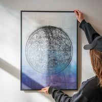 Nautical Map Blue Blend Print