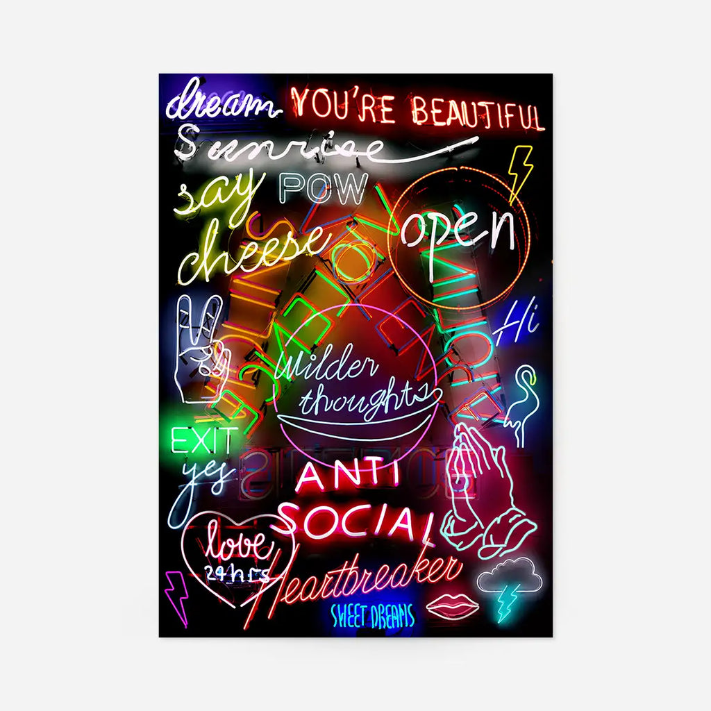 Neon Sign Mashup Print