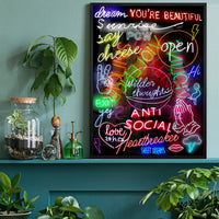 Neon Sign Mashup Print