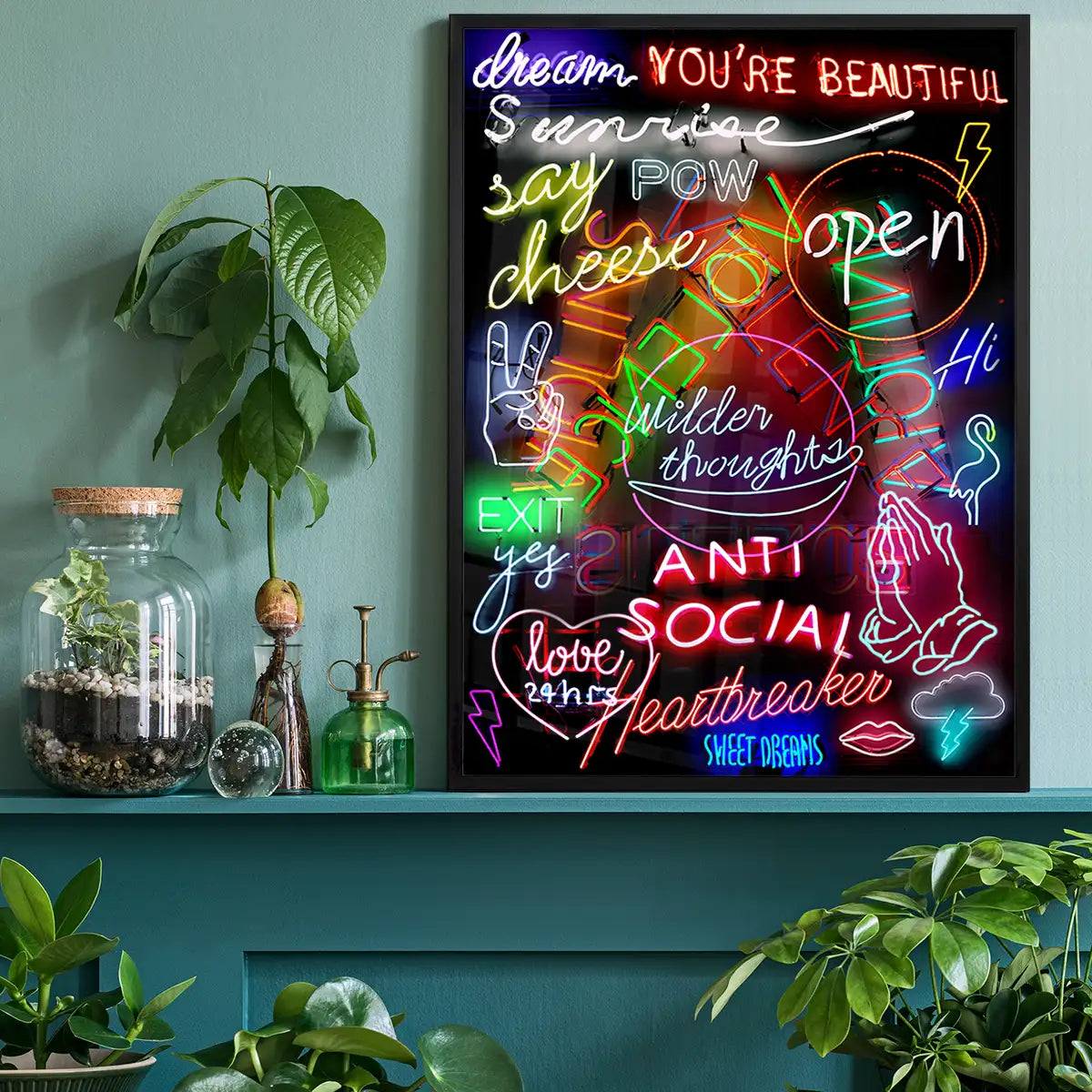 Neon Sign Mashup Print