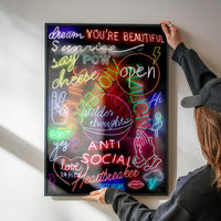 Neon Sign Mashup Print