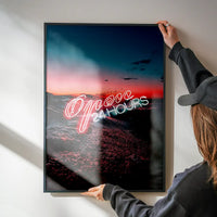 Open 24 Hours Ocean Neon Print