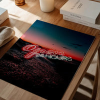 Open 24 Hours Ocean Neon Print
