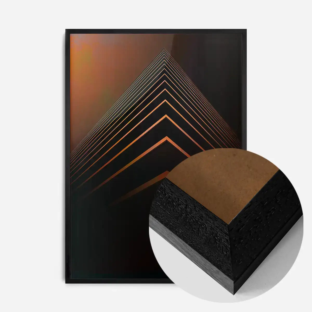 Orange Pyramid Geometric Print