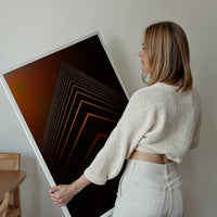 Orange Pyramid Geometric Print