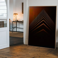 Orange Pyramid Geometric Print