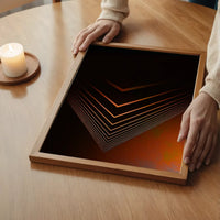 Orange Pyramid Geometric Print