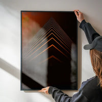 Orange Pyramid Geometric Print