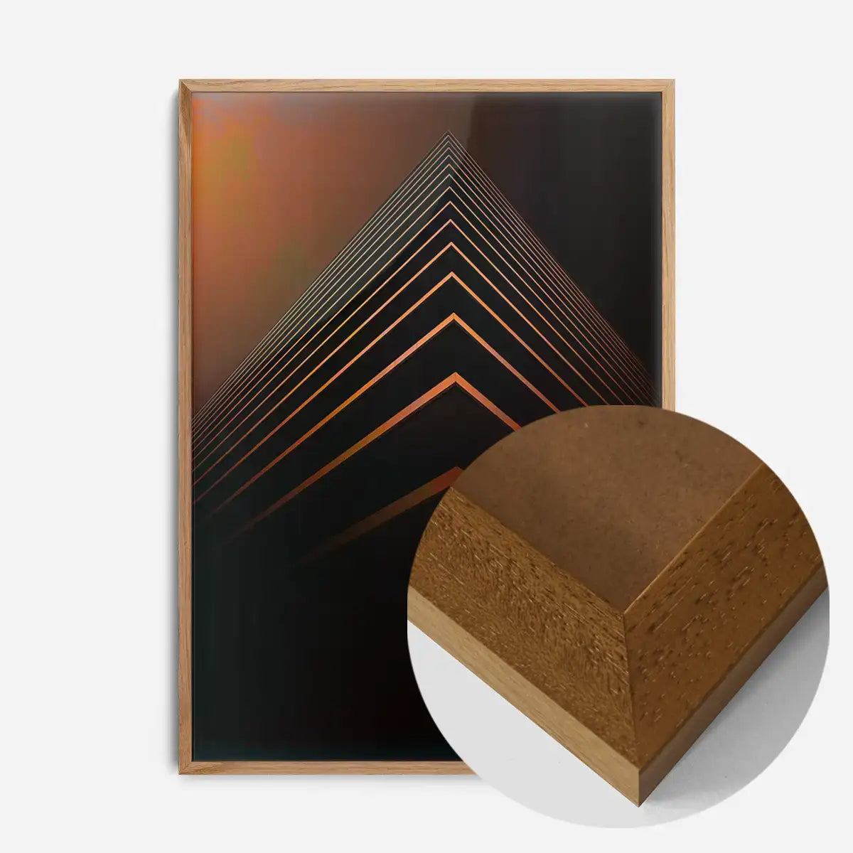 Orange Pyramid Geometric Print