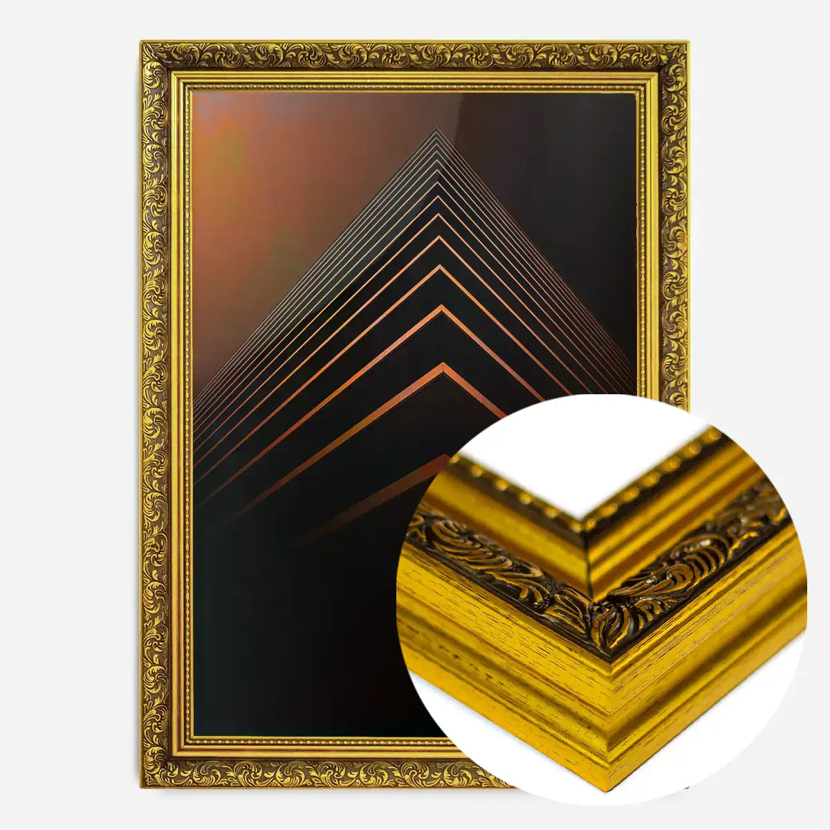 Orange Pyramid Geometric Print