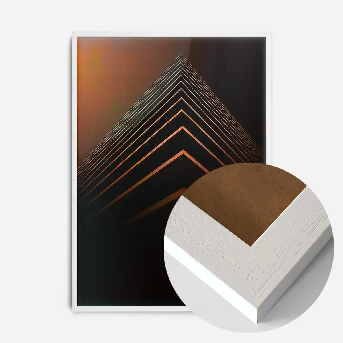 Orange Pyramid Geometric Print