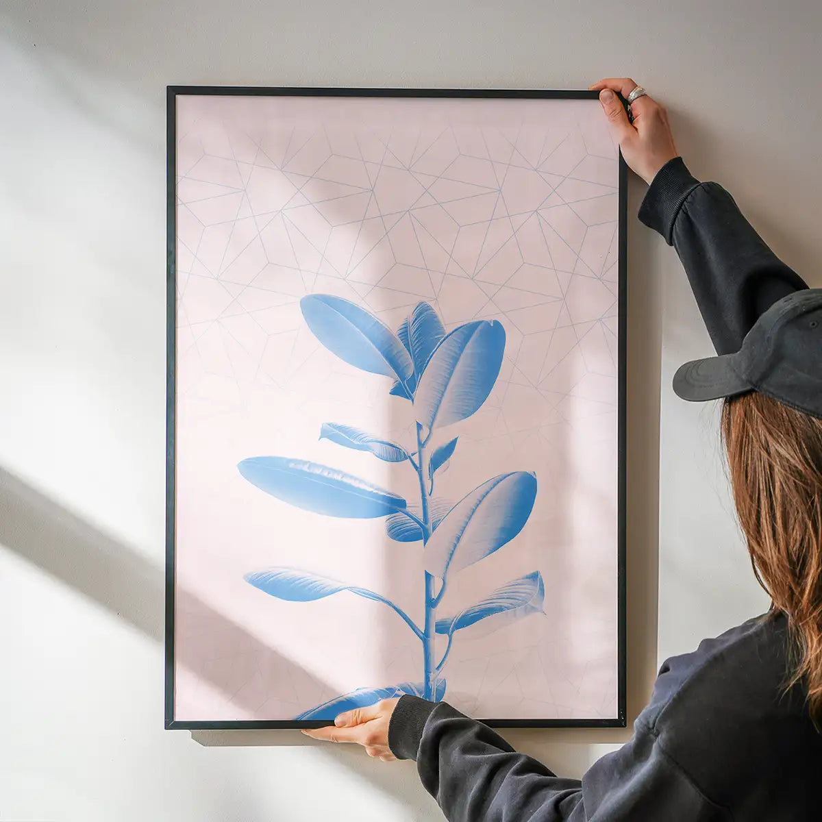 Plant Geometric Pink Blend Print