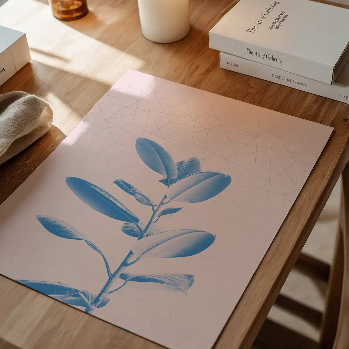 Plant Geometric Pink Blend Print