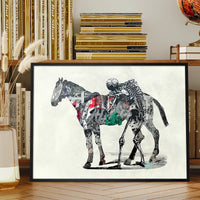 Skeleton And Horse Print