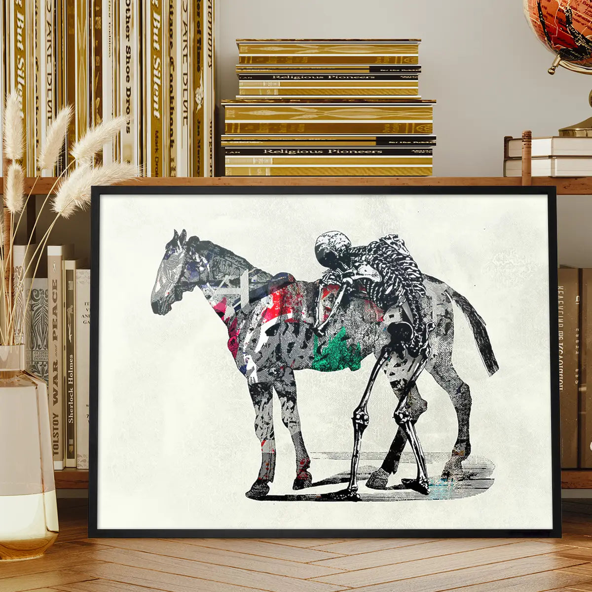 Skeleton And Horse Print
