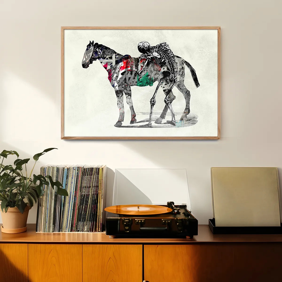 Skeleton And Horse Print