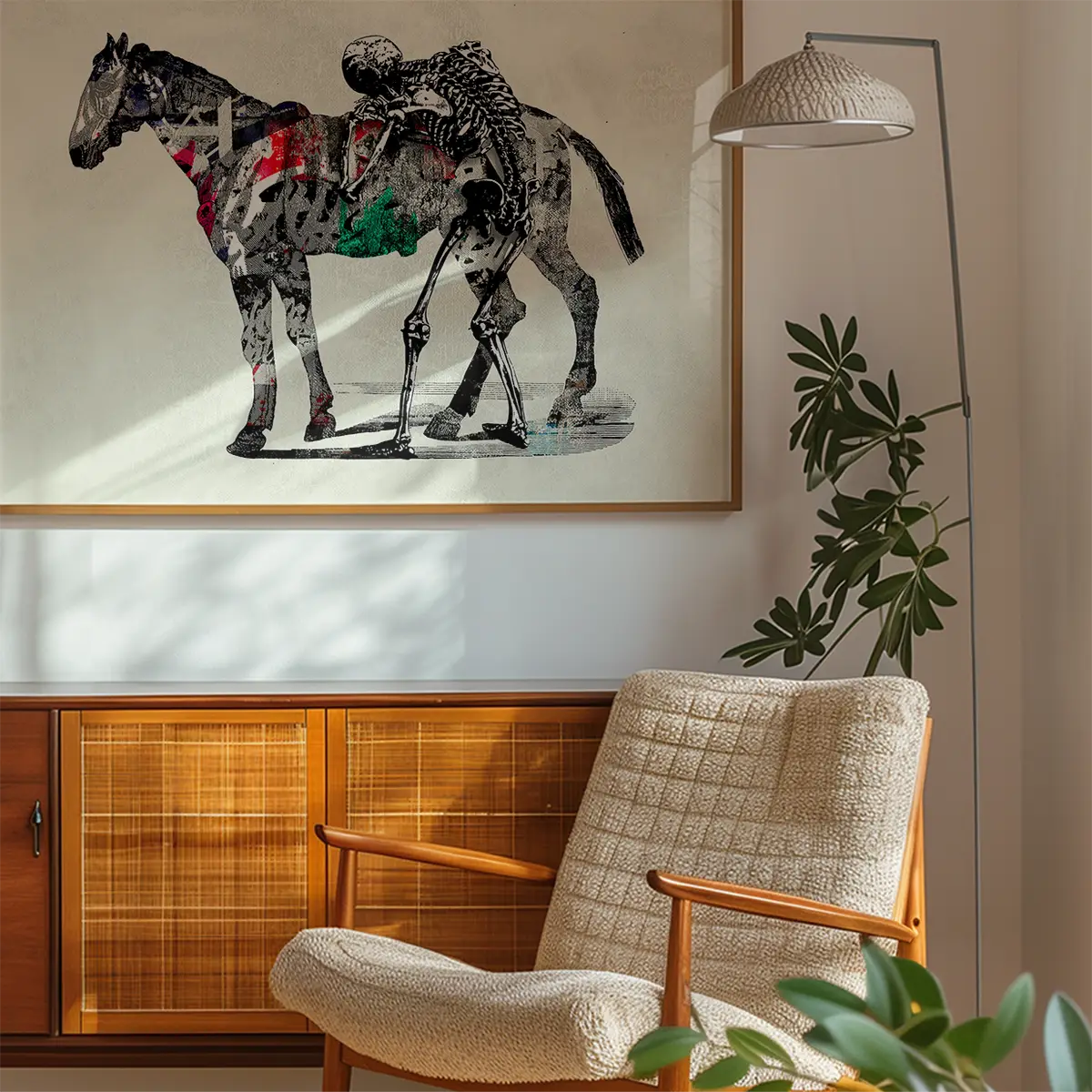 Skeleton And Horse Print