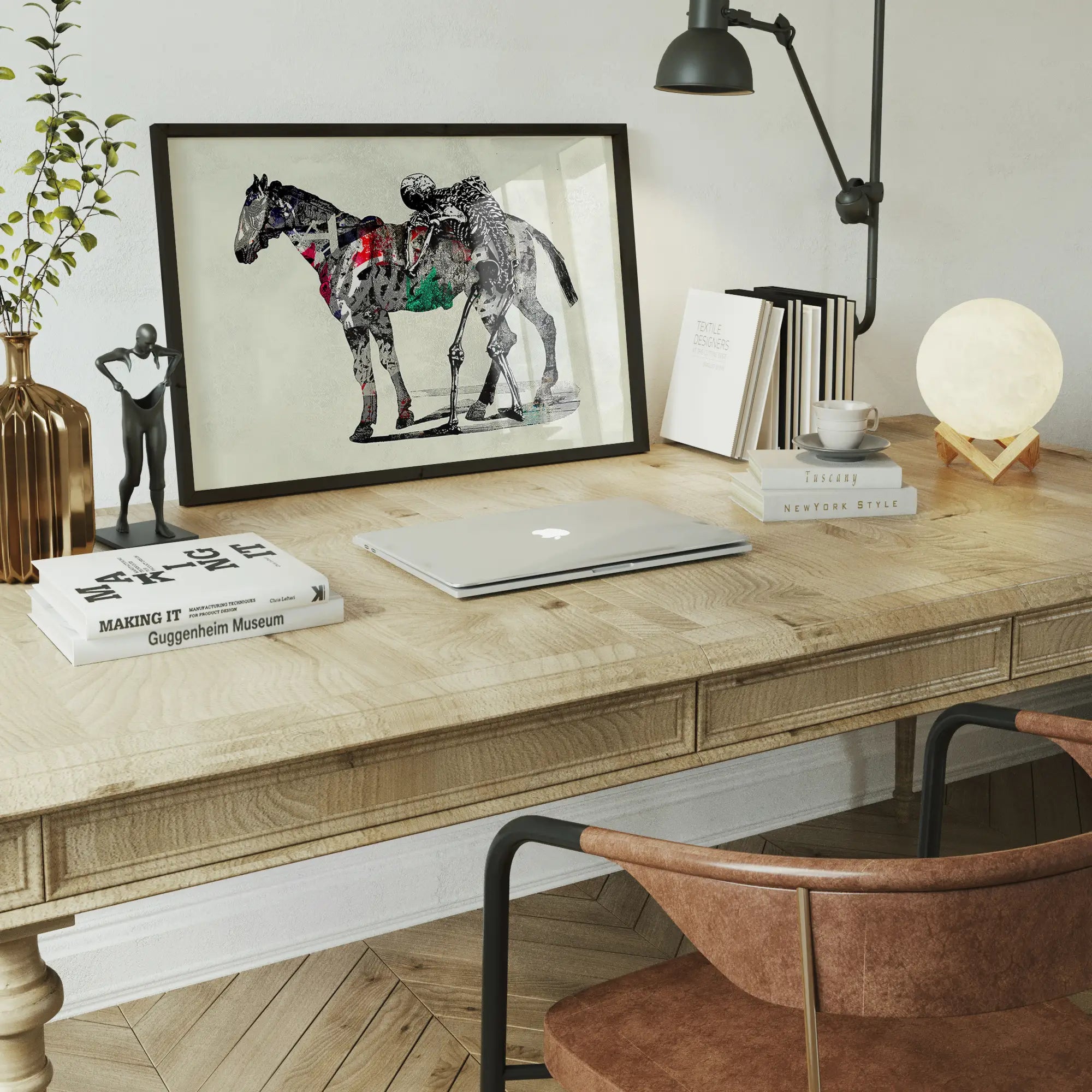 Skeleton And Horse Print