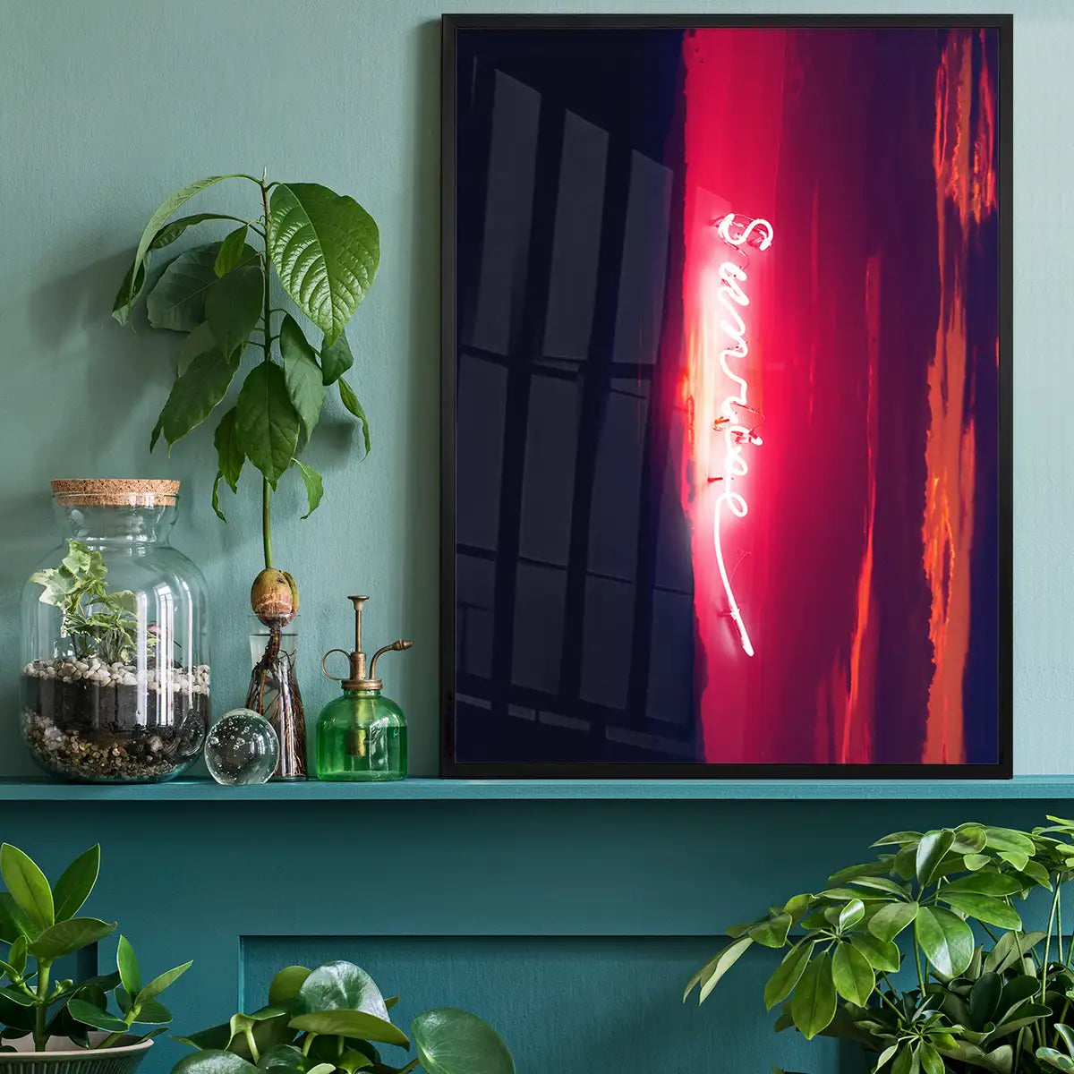 Sunrise Neon Landscape Print