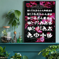 Typographic Ornaments Floral Print