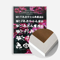 Typographic Ornaments Floral Print