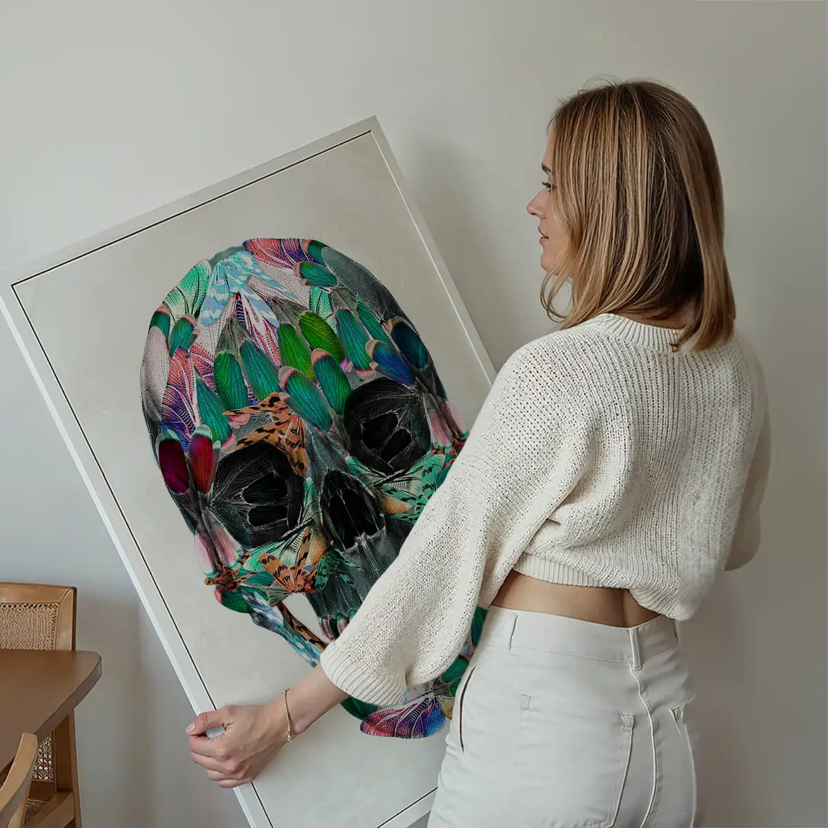 White Wings Skull Print