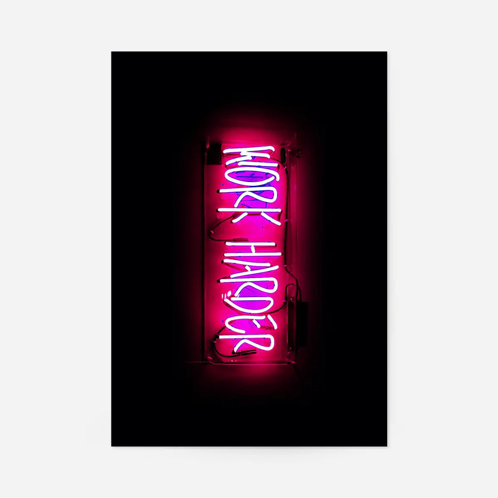 Work Harder Neon Landscape Print