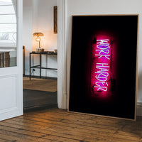 Work Harder Neon Landscape Print