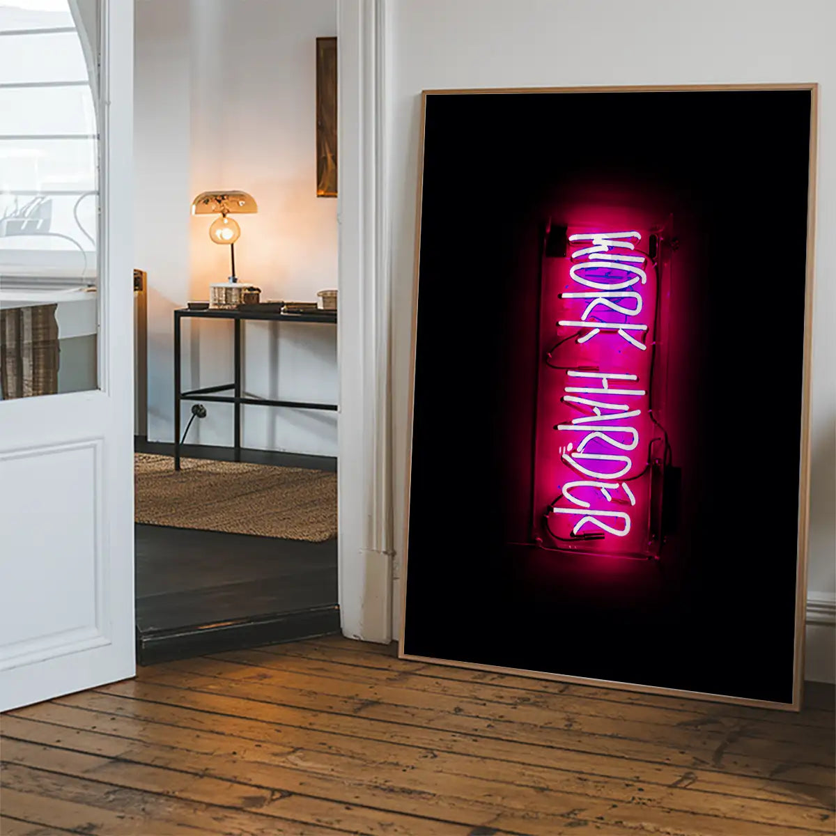 Work Harder Neon Landscape Print