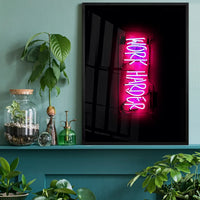 Work Harder Neon Landscape Print