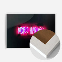 Work Harder Neon Landscape Print
