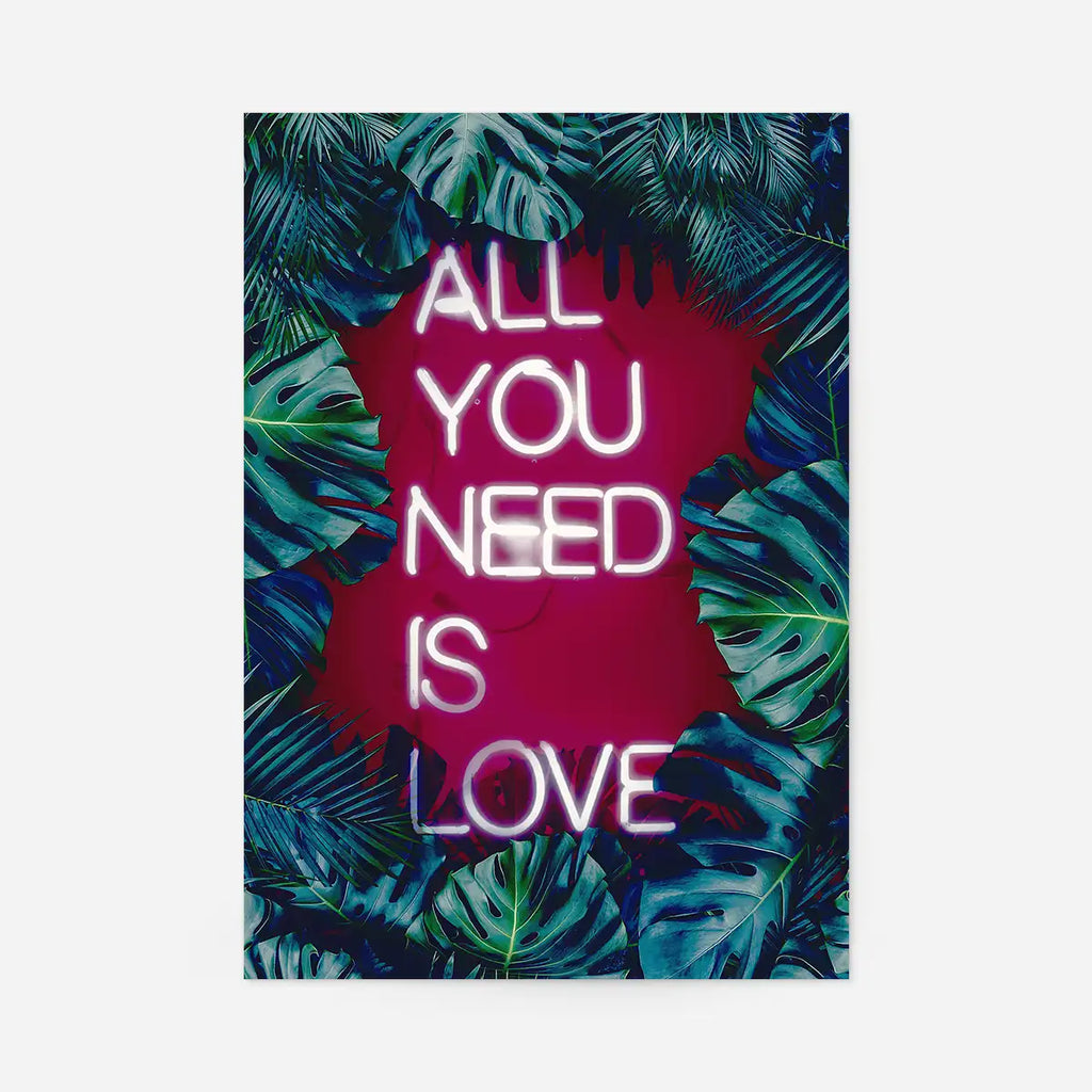 All You Need Is Love Neon Tropical Print